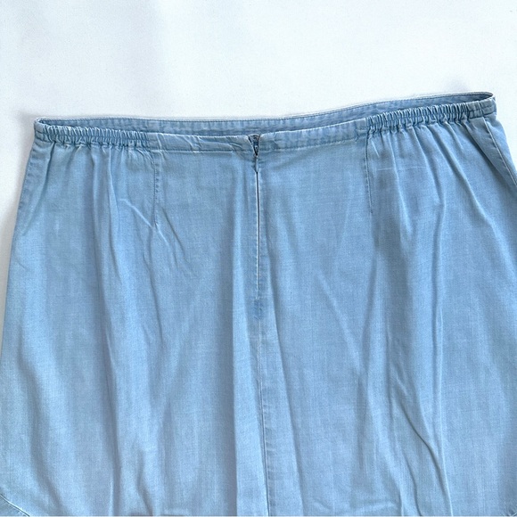 EMMA JAMES VTG Y2K LIGHT WASH DENIM MERMAID HEM MAXI SKIRT EUC! Sz16W - Picture 4 of 7
